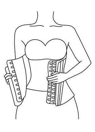 How to put on the waist cincher, step 1